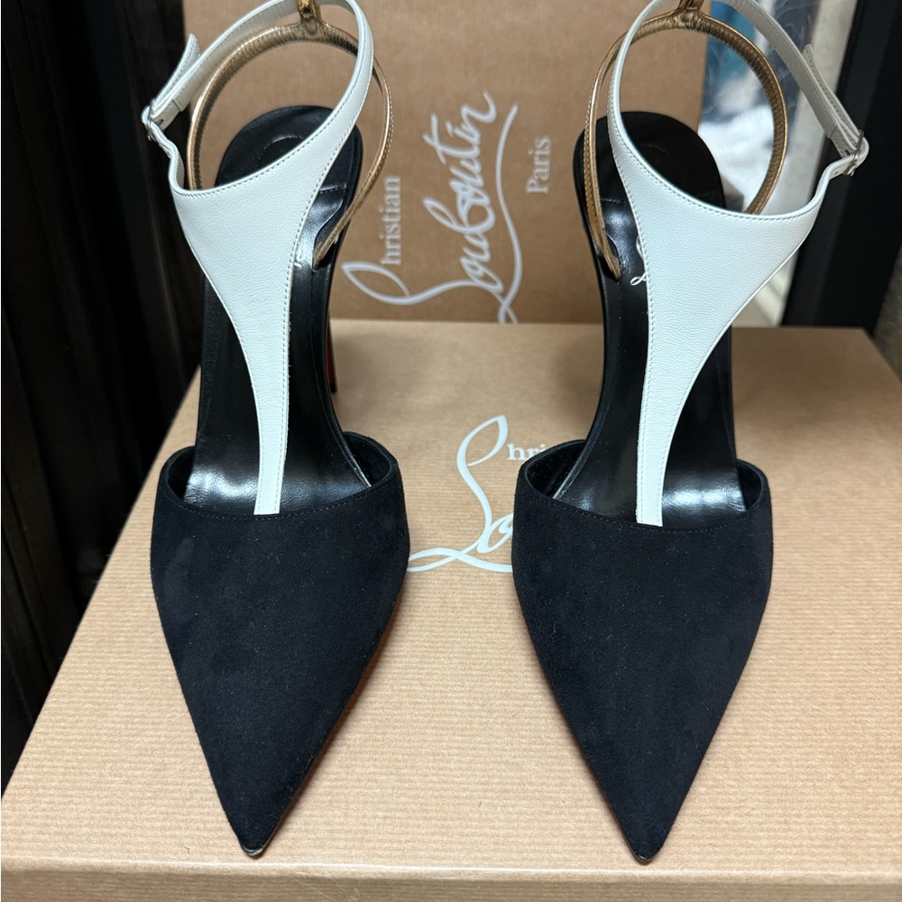Christian Louboutin Black and White Stiletto Heels